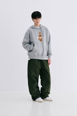 BASIC LOGO WIDE TRACK PANTS KAHKI