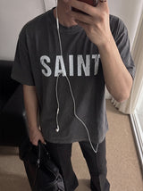 [A-T0117] SAINTピグクロップ半袖Tシャツ (4色)