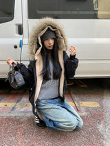Grand Fur Hoodie Zip-Up Parka Jacket