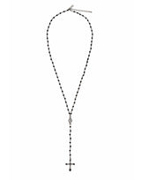 [1173] Dark Cross Rosarium Necklace