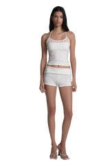 Caramel lace cami top, White