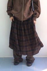 dusty checkered long skirt