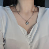 mood heart crystal necklace
