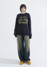 Lettering brush over knit