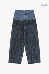 Dirty washed front pocket denim pants