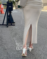 MADE. Dero drawstring long skirt