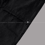 TR2508 non-span incision wide black jeans (S ~ L)