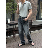 [S/S] ピグメントウォッシュカラハーフニット(3color)