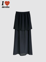 クックテールシフォンシースルーロングスカート