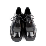 DAVID STONE SQUARE TOE LACE-UP DERBY SHOES