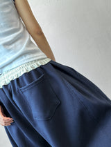Seazny Contrast Side Pintuck Balloon Pants with Keyring 4color