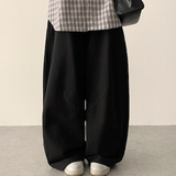 イアンフロントダイアゴナルインシジョンヘムストリングワイドパンツ