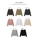 Noet Round Slim Plain Long Sleeve T-Shirt