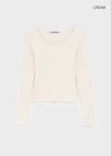 [B-BASIC] ソフトフリースUネック長袖Tシャツ (2SIZE)
