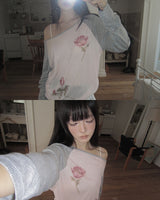 イフフローラルロングスリーブTシャツ