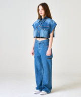 MP HALF CUTTING DENIM PANTS