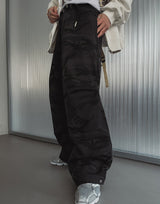 Coil camo snap parachute pants