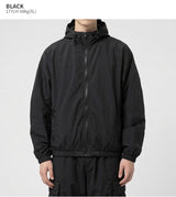 Crop Banding Light Windbreaker Black