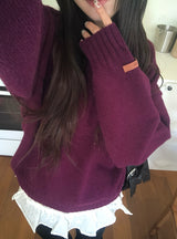 Nuan Daily V-Neck Label Loose Fit Knit