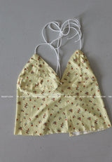 Flower Backless Bustier Blouse