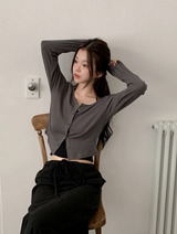 [SHOPPERMADE] Sucre Cotton Eyelet Crop Cardigan (5color)