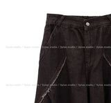Cozy volume cut denim pants