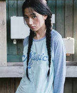 VINTAGE MUSIC RAGLAN TEE(CV2GFFT551A)