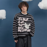 Stripe Puppy グラフィックニット