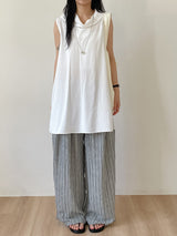 Rose String Stripe Wide Pants