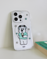 (SET)スターアイスクリーム マグセーフ ジェリーハード スマートフォンケース + マグセーフ カードウォレット(silver)