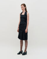 DOZI - Pinched Stripe Skirt _ BLACK