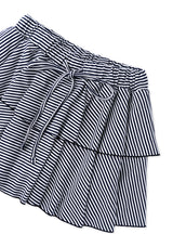 Fluffy double skirt_stripe black