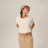 Samar Crop T-Shirt Beige