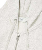 Women’s Oversized Clover Heart Raglan Hooded Zip-Up Oatmeal
