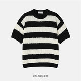 スプリンクルケーブルニットショートスリーブトップ (2 Colors)