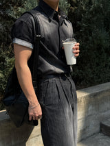 Ever snap muscle-fit denim shirt