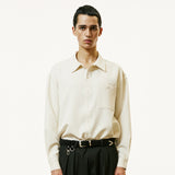 2way open collar drapery shirt ivory