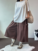 ハイクオリティ🤎 スナップバルーンバミューダ 🤍🤎🩶🖤5カラー
