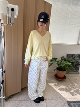 Vネック ルーズ ニット トップ