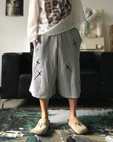 AO cross embroidery Bermuda sweatpants