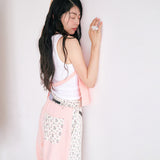 Dot layered top - peach