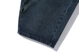 Curved Line Out Slab Denim Pants (Dark Blue)
