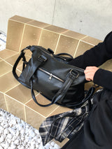 クロックレザートートクロスボディバッグ