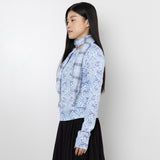 Twister Check Scarf - Light Blue