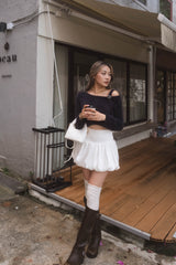 Single shoulder mo mo sweater 