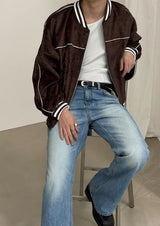 [F/W] Velvet piping blouson zip up(2color)