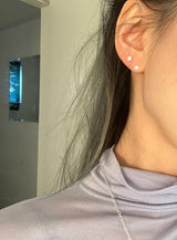 [92.5 silver] ベーシックストーンピアス (2size)
