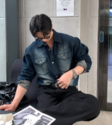  Seattle Hachi Western Brushed Overfit Denim Shirt