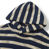 Multi striped knit hoodie / Navy