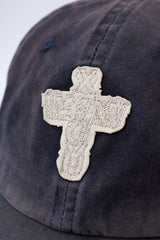 TWILL FADED RANDOM STITCH EMBROIDERY パッチウォッシュボールキャップ